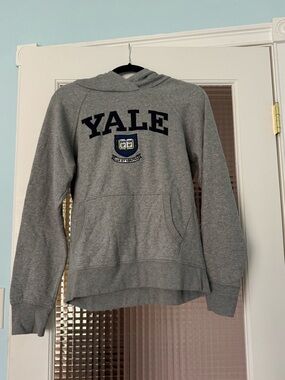 League Women's Gray Yale Crewneck Sweatshirt with Navy Crest